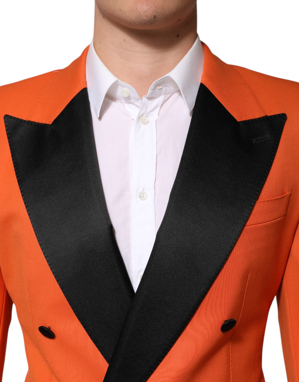 Dolce & Gabbana Orange SICILIA Double Breasted Coat Blazer