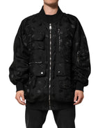Dolce & Gabbana Black Cargo Windbraker Logo Mania Jacket