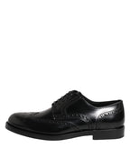 Dolce & Gabbana Black Leather Derby Wingtip Formal Shoes