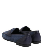 Dolce & Gabbana Blue Suede Leather Loafers Moccasin Shoes