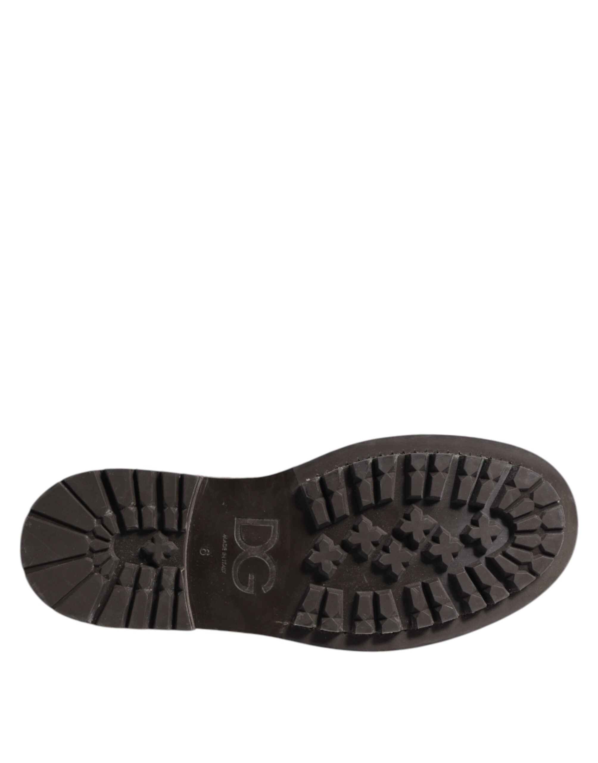 Dolce & Gabbana Brown Leather Distressed Brogue Lace Up Shoes