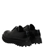 Dolce & Gabbana Black Leather Lace Up Trekking Dress Shoes