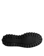 Dolce & Gabbana Black Leather Lace Up Trekking Dress Shoes