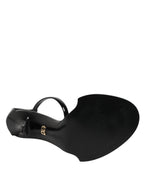 Dolce & Gabbana Black KEIRA Pearl Embellished Sandals Shoes
