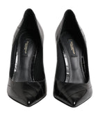 Dolce & Gabbana Black Leather Stiletto High Heels Pumps Shoes