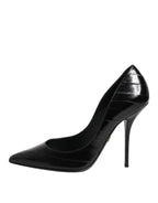 Dolce & Gabbana Black Leather Stiletto High Heels Pumps Shoes
