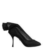 Dolce & Gabbana Black Silk Stretch Mesh Sock Boots Shoes