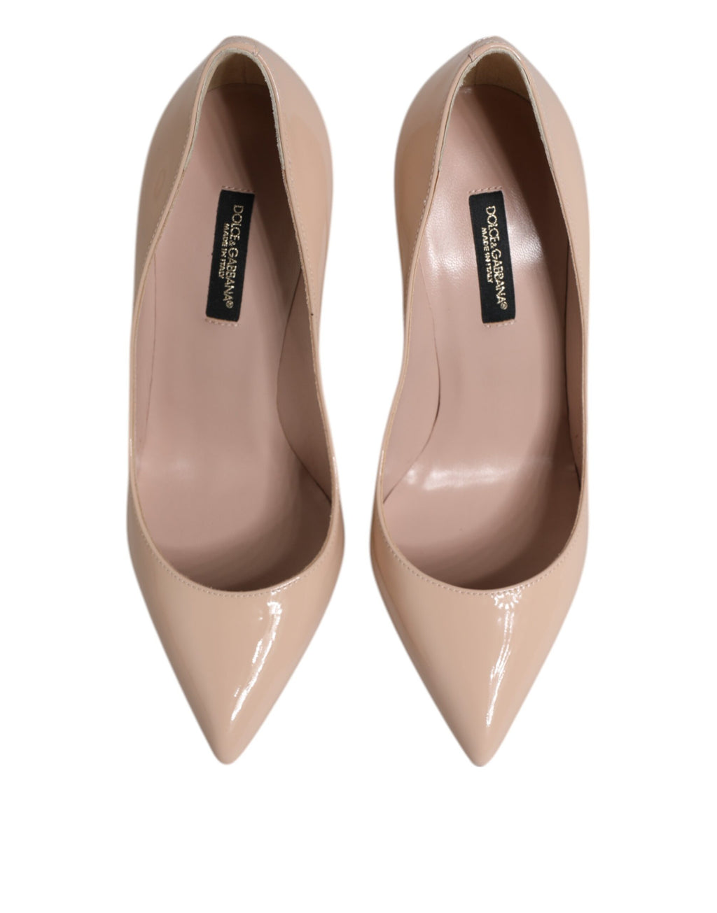 Dolce & Gabbana Beige Patent Leather Stiletto Heel Pumps Shoes