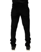 Dolce & Gabbana Black Cotton Men Dress Formal Trouser Pants