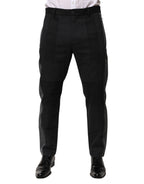 Dolce & Gabbana Black Gray Cotton Dress Formal Trouser Pants