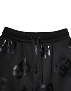 Dolce & Gabbana Black Logo Cotton Bermuda Sweatshorts Shorts