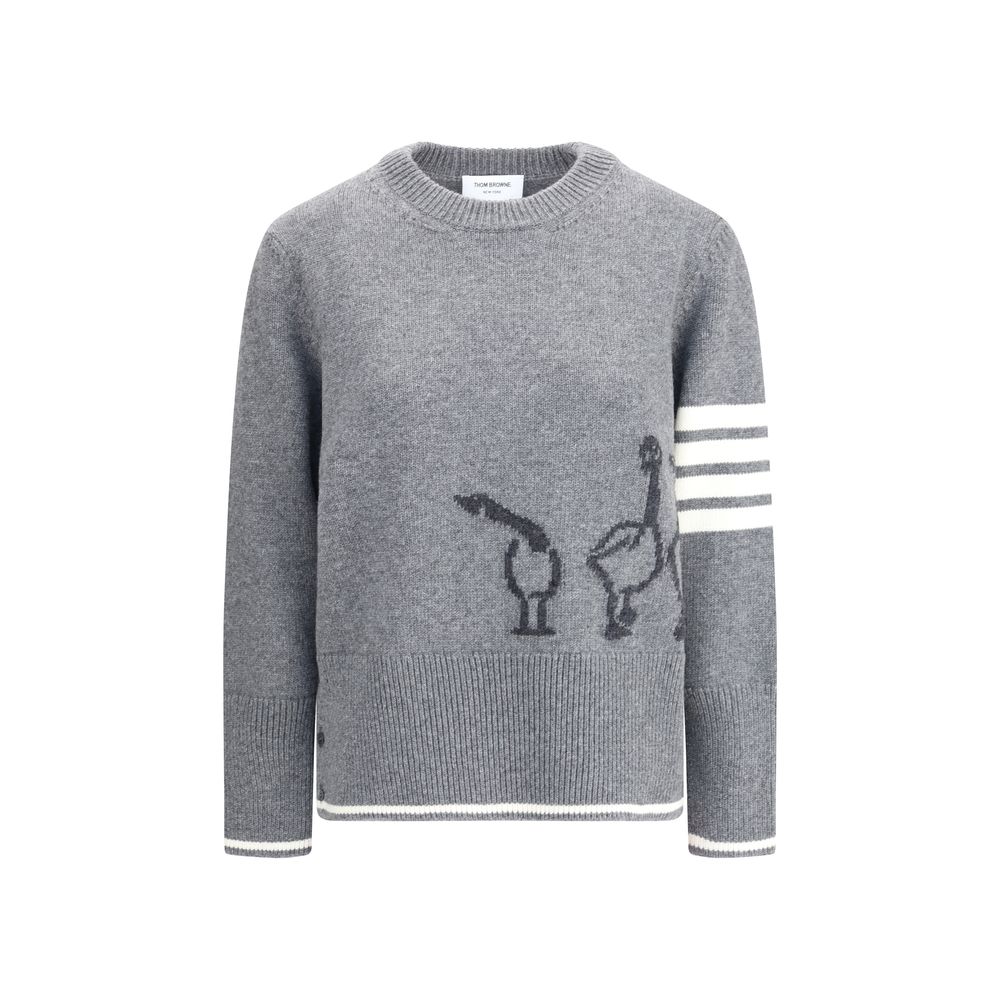 Thom Browne Gray Fleece Wool Sweatshirt