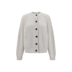 Brunello Cucinelli White Cashmere Cardigan