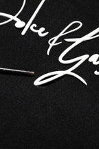 Dolce & Gabbana Black Hooded Logo Print Sweatshirt Sweater