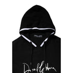 Dolce & Gabbana Black Hooded Logo Print Sweatshirt Sweater