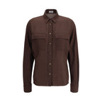 Brunello Cucinelli Brown Polyester Dress Shirt