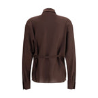 Brunello Cucinelli Brown Polyester Dress Shirt