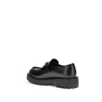 Prada Black Calf Leather Bos Taurus Slip-On Loafers