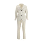 Brunello Cucinelli Cream Cotton Two-Piece Suit