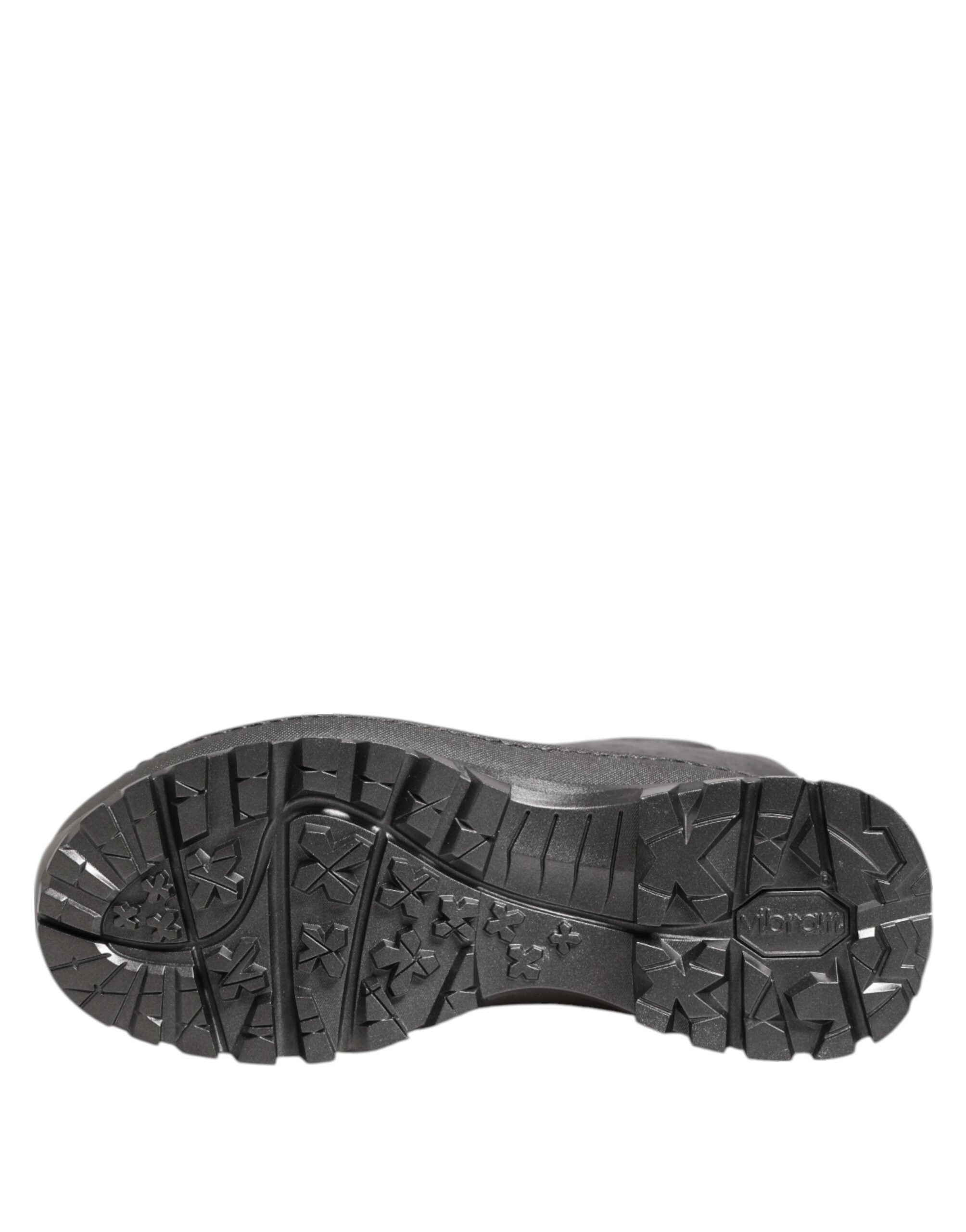 Dolce & Gabbana Black Argento Pull On Rain Boots Shoes