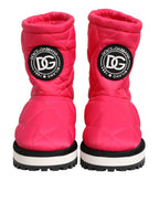 Dolce & Gabbana Pink White Viscose Padded Mid Calf Boots Shoes