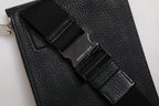 Dolce & Gabbana Black Leather Logo Embossed Waist Fanny Pack Bag