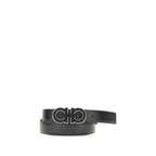 Ferragamo Black Calf Leather Bos Taurus Regular Belt