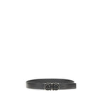 Ferragamo Black Calf Leather Bos Taurus Regular Belt