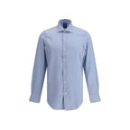 Finamore Light Blue Cotton Dress Shirt
