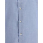 Finamore Light Blue Cotton Dress Shirt