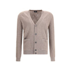 Brioni Brown Wool Cardigan