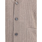 Brioni Brown Wool Cardigan