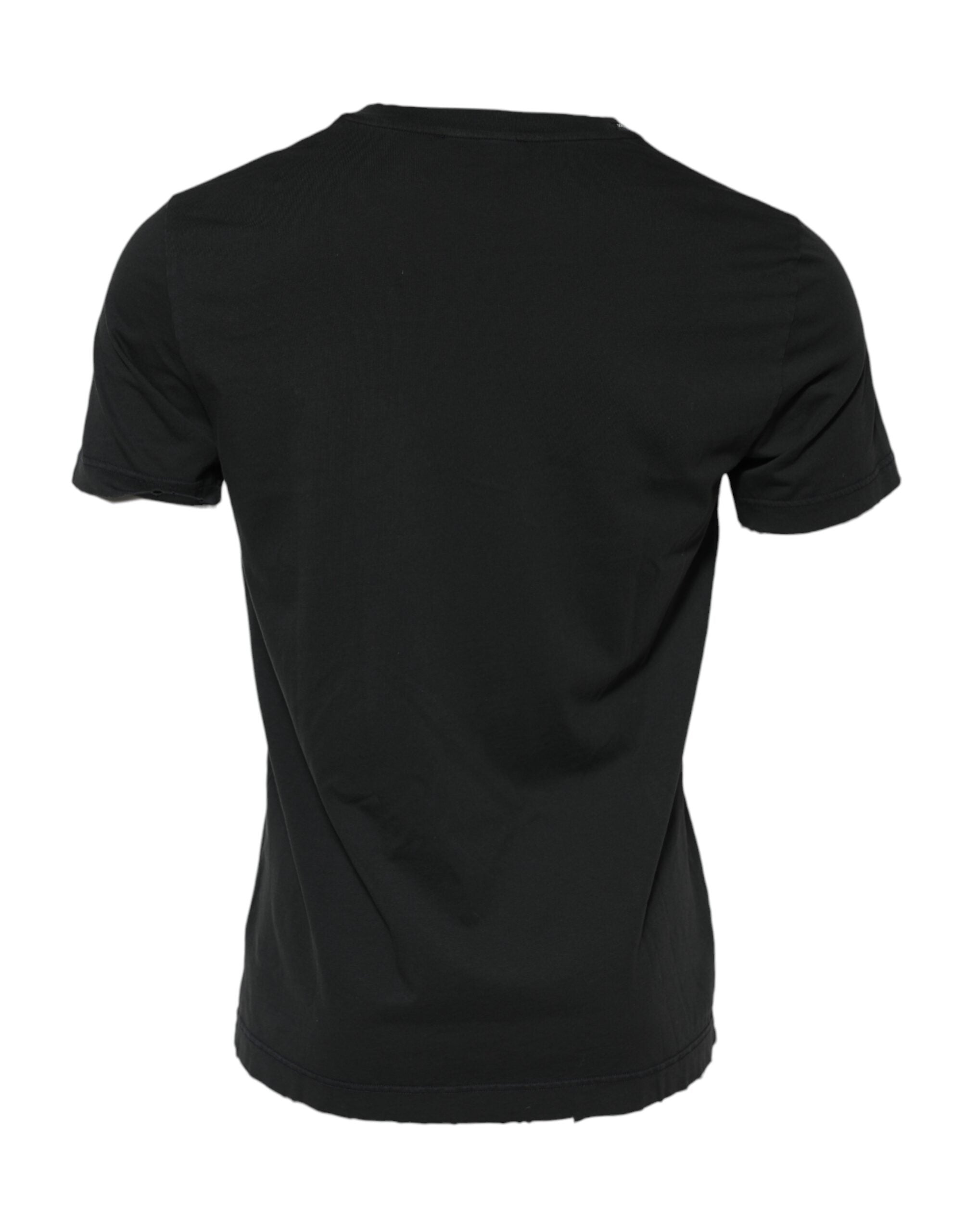 Dolce & Gabbana Black DG Crew Devotion Cotton Crew Neck T-shirt