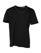 Dolce & Gabbana Black Chain Necklace Cotton Crewneck T-shirt