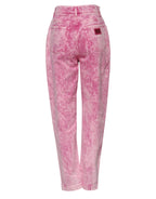 Dolce & Gabbana Pink Tie Dye High Waist Tapered Denim Jeans