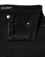 Dolce & Gabbana Black Cotton Skinny Mid Waist Denim Jeans