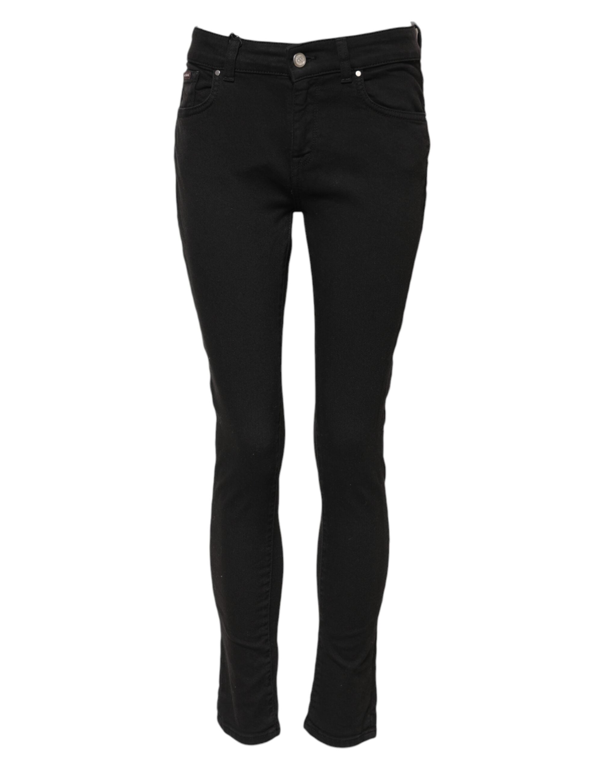 Dolce & Gabbana Black Cotton Skinny Mid Waist Denim Jeans