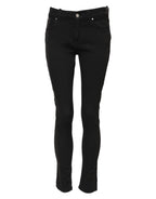 Dolce & Gabbana Black Cotton Skinny Mid Waist Denim Jeans