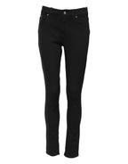 Dolce & Gabbana Black Cotton Skinny Mid Waist Denim Jeans