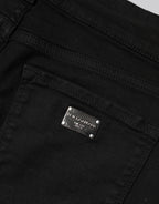 Dolce & Gabbana Black Cotton Skinny Mid Waist Denim Jeans