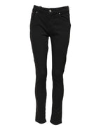 Dolce & Gabbana Black Cotton Skinny Mid Waist Denim Jeans