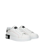 Dolce & Gabbana White Leather Low Top Sneakers