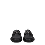 Valentino Garavani Black Leather Slip-On Loafers