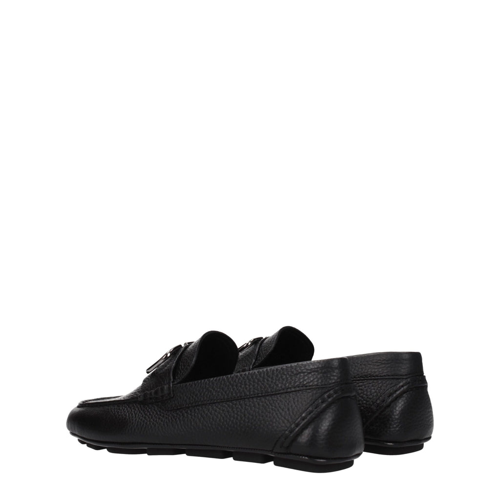 Valentino Garavani Black Leather Slip-On Loafers
