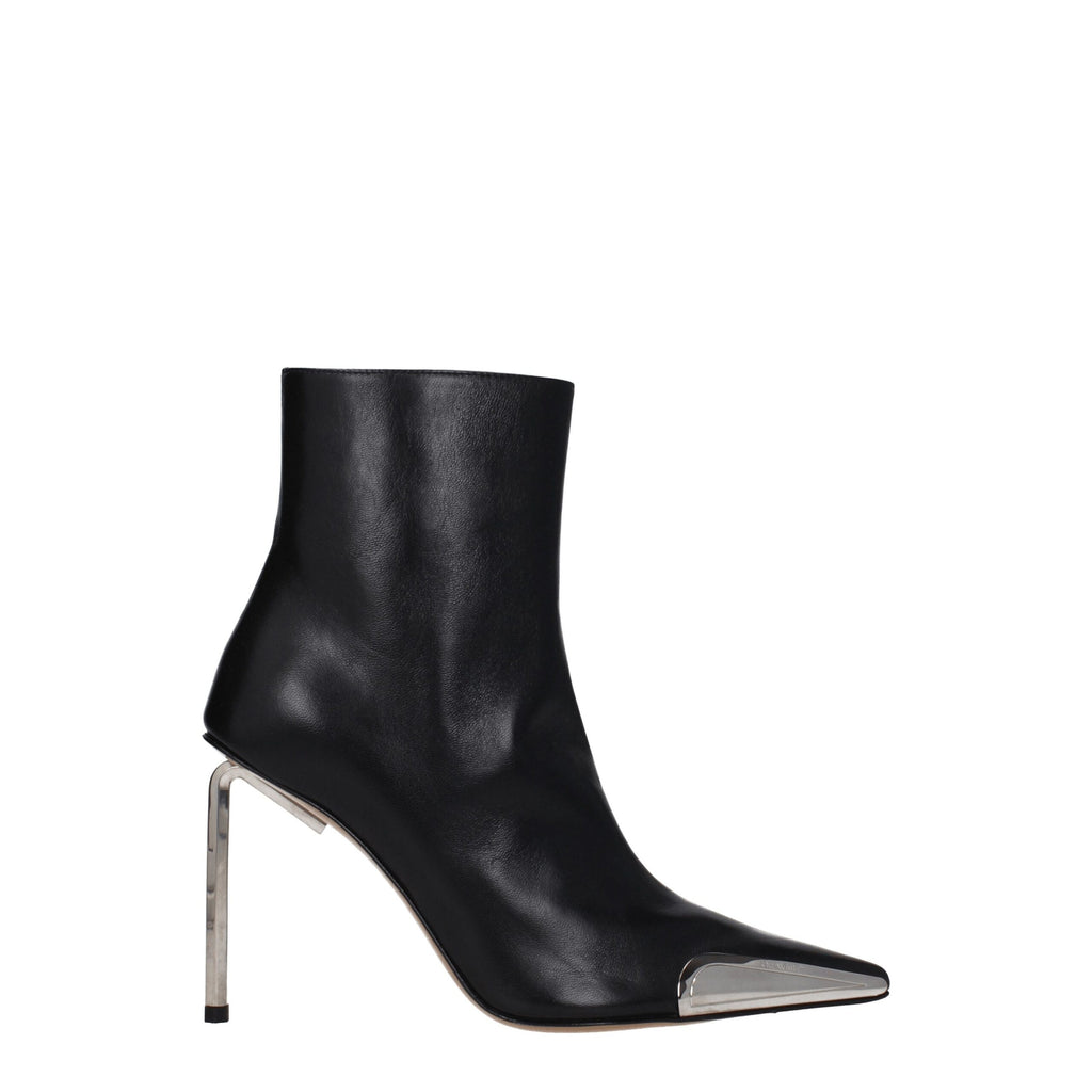 Off-White Black Leather Ankle Boots