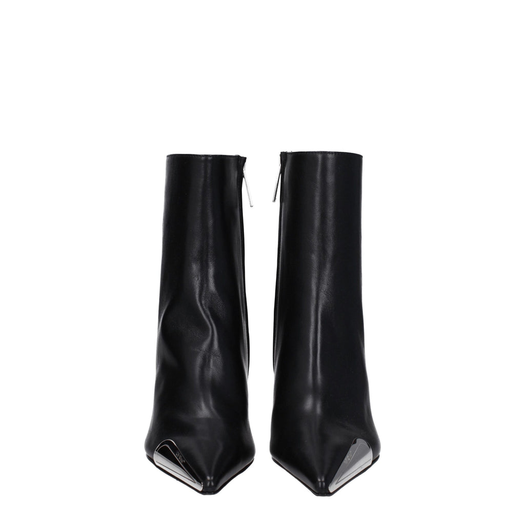 Off-White Black Leather Ankle Boots