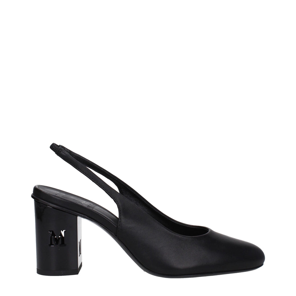 Max Mara Black Leather High Heel Pumps