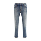 PT Torino Blue Cotton Slim Fit Jeans