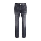 PT Torino Gray Cotton Slim Fit Jeans