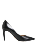 Dolce & Gabbana Black Calf Leather Stiletto Heels Pumps Shoes